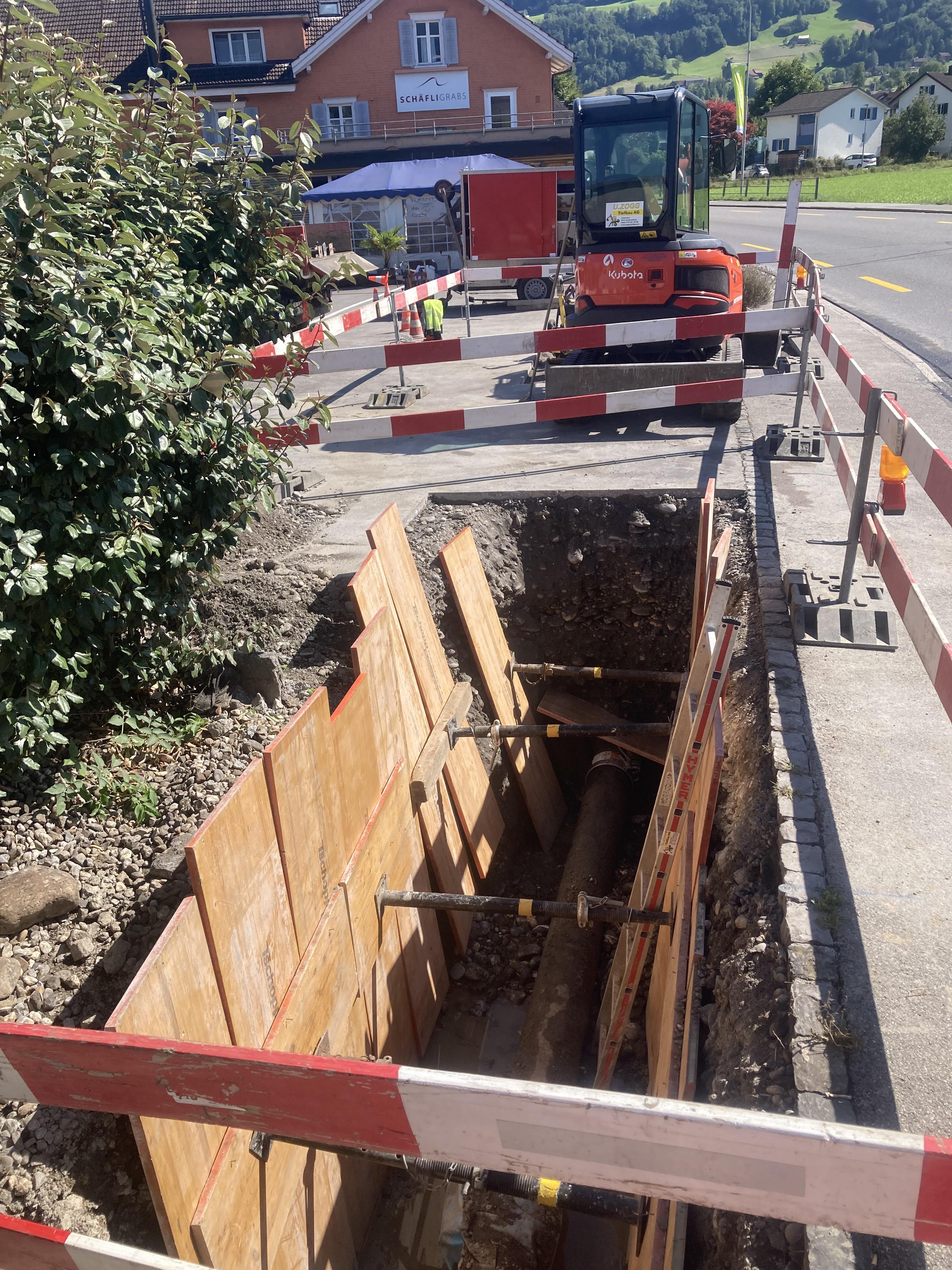 Leitungsbruch Schäfli, Grabs