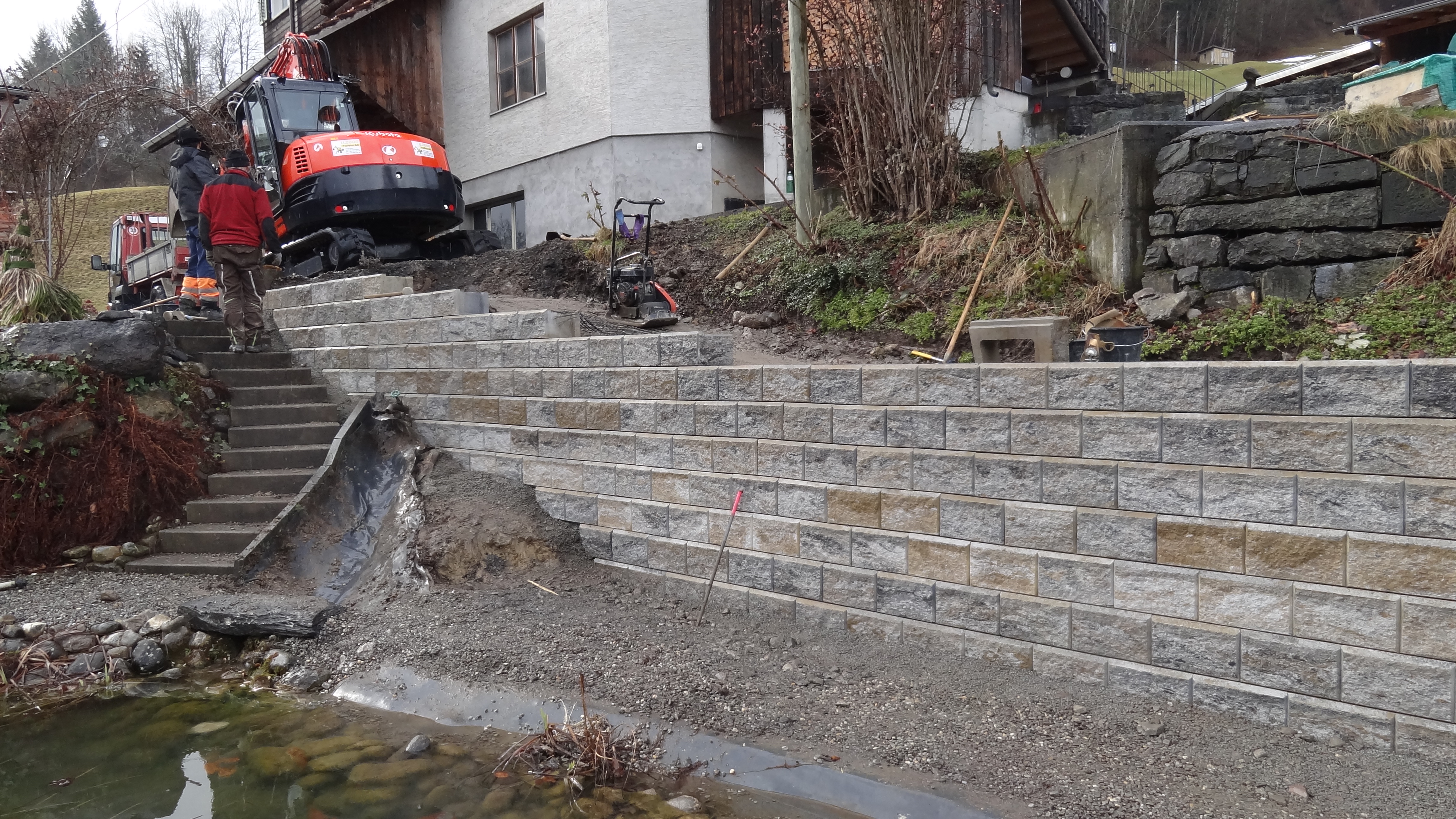 Allan Block Stützmauer, Unterwis